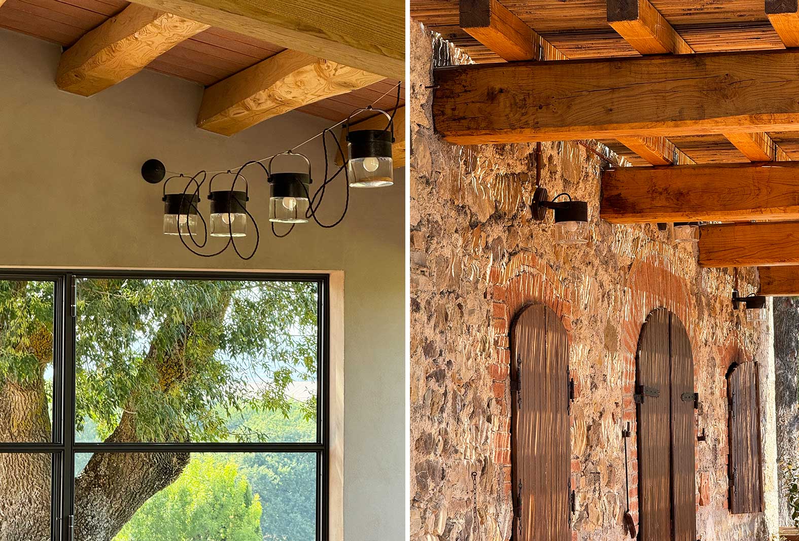 interno della trattoria la stellata a saturnia con vista sul parco